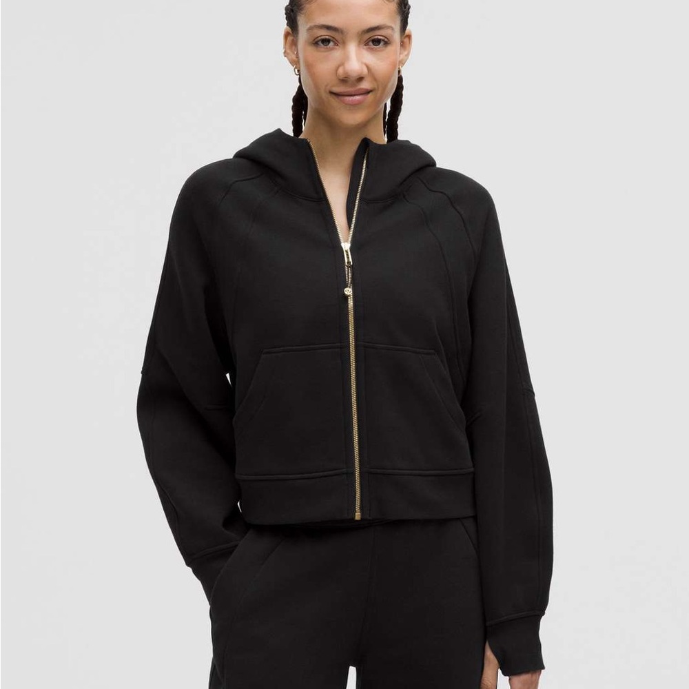 Lululemon Athletica Scuba Oversized Full-Zip Hoodie Black/Gold